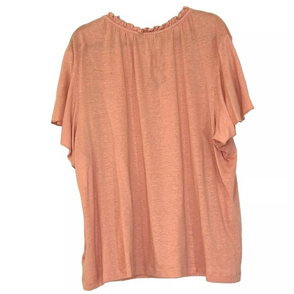 Lauren Ralph Lauren Flutter Sleeve Peasant Top plus size 3X - Picture 7 of 12